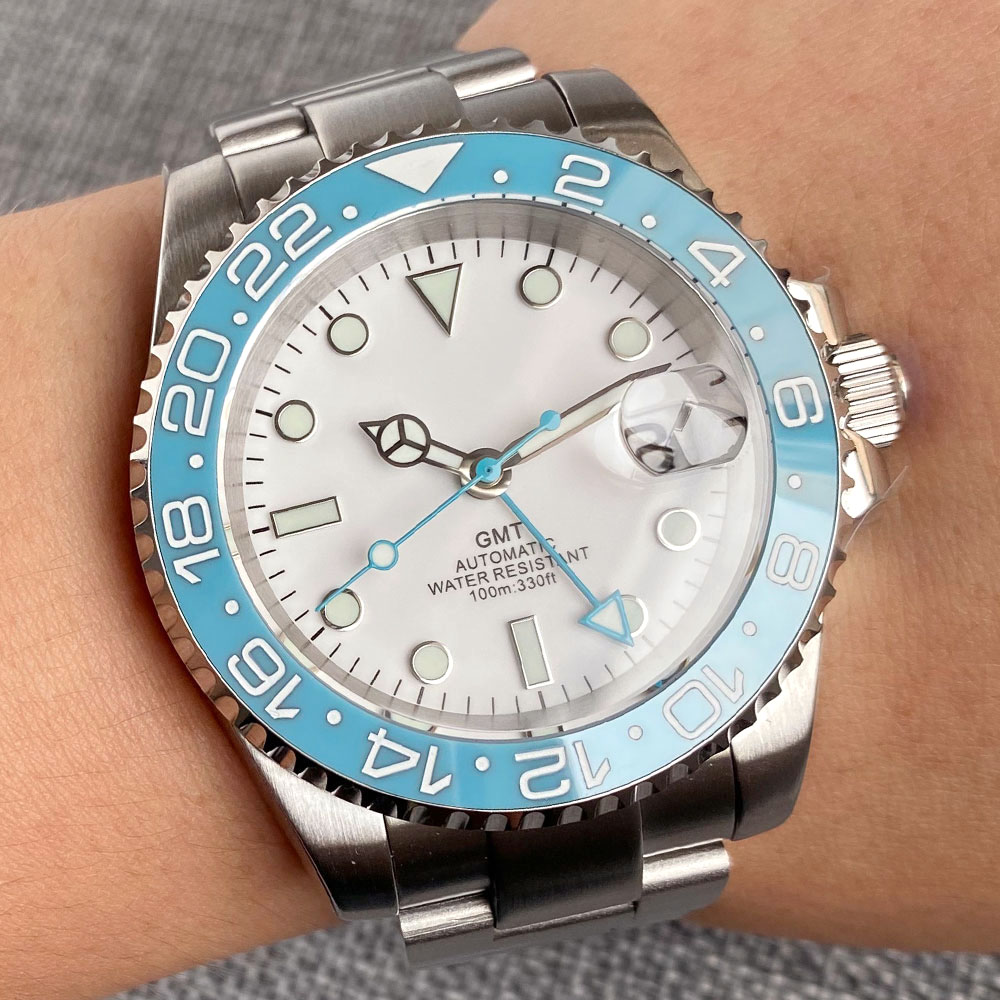 Customized 40mm Ice Blue Dial  – обзор и цена Stainless Bracelet Diver