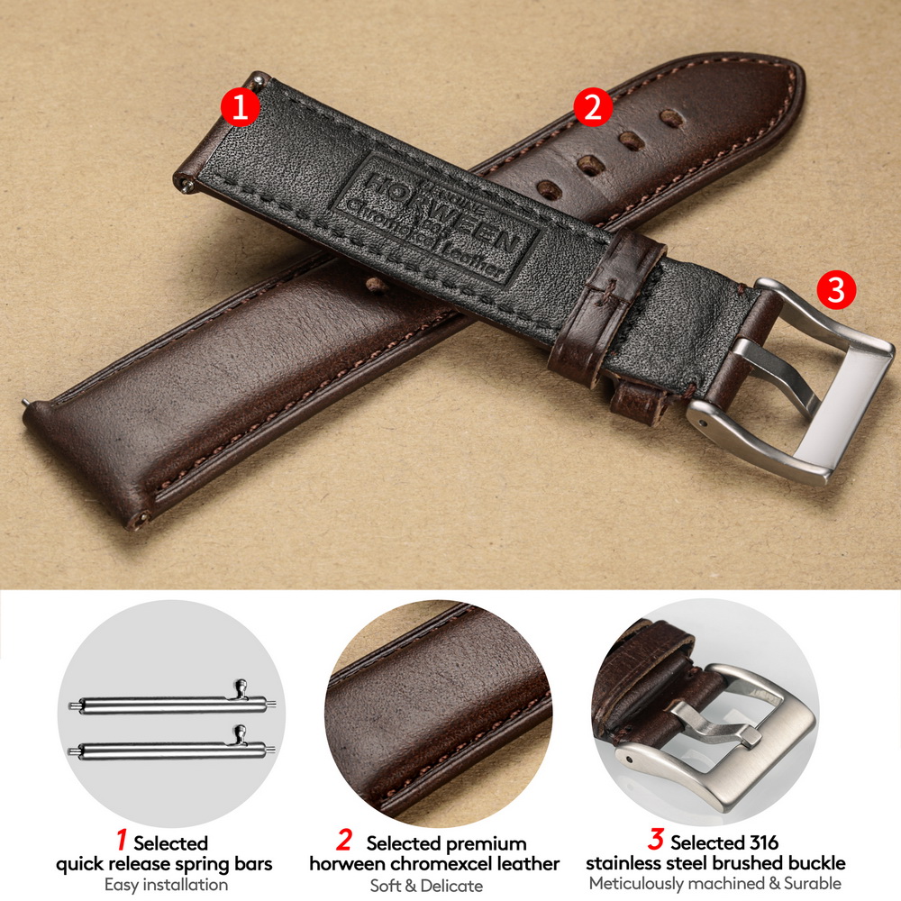 Hemsut Watch Bands Genuine Lea – обзор и цена Leather Strap Quick Release