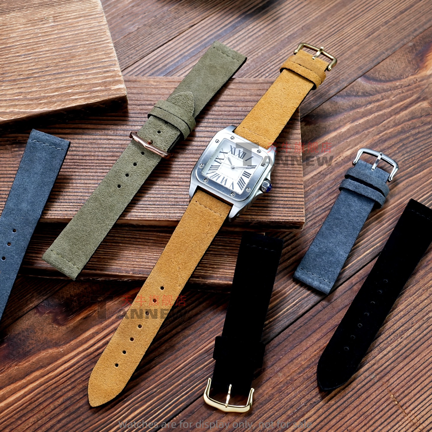 For Cartier Tank, Santos-Dumon – обзор и цена Suede Strap Watch