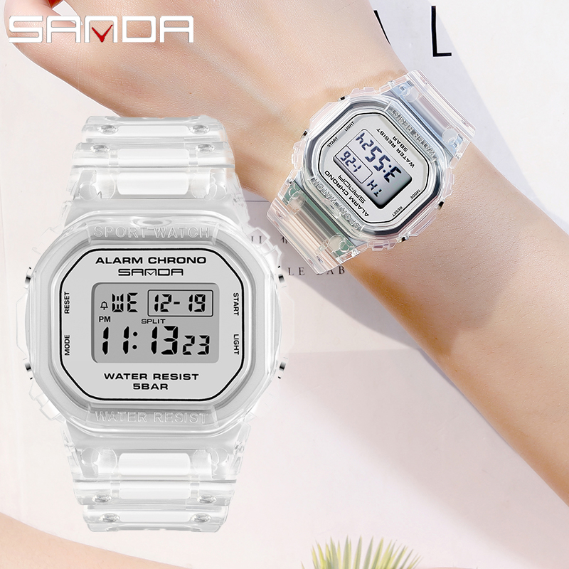SANDA White Fashion Sport Watc – обзор и цена Rubber Strap Diver