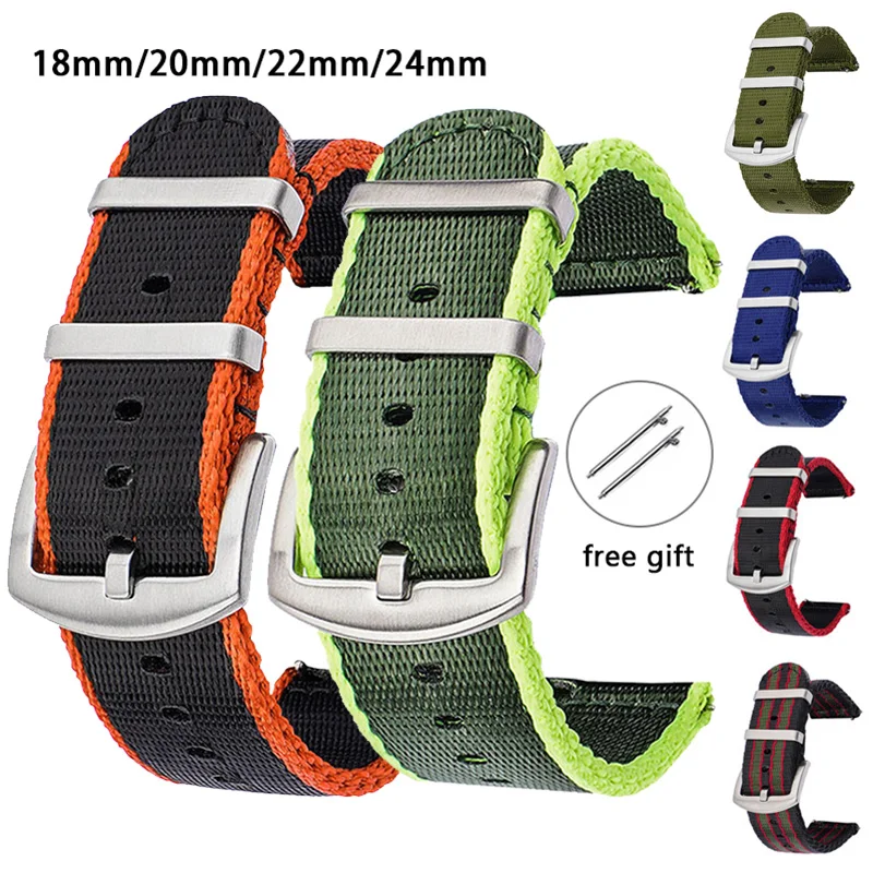 18/20/22/24mm Nylon Strap Men  – обзор и цена Canvas Strap Watch