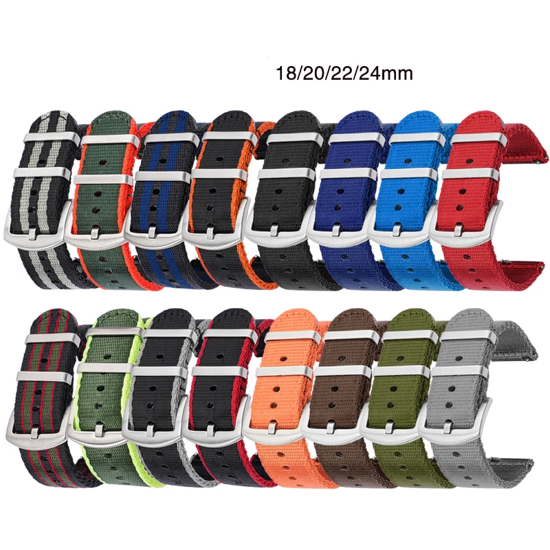 18/20/22/24mm Nylon Strap Men  – обзор и цена Canvas Strap Watch