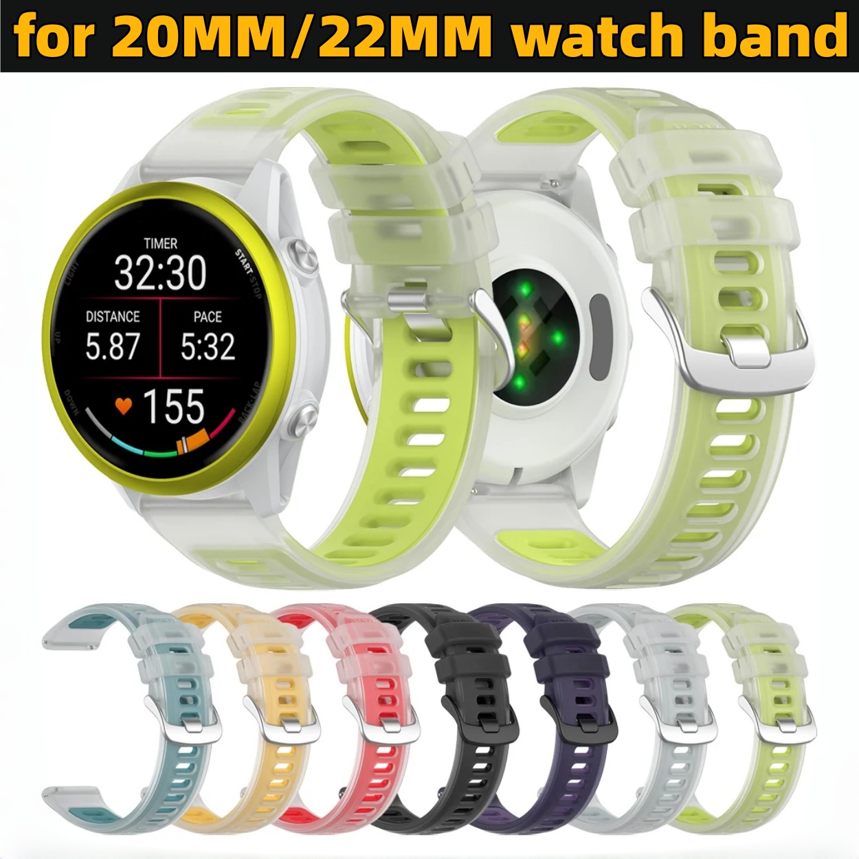 22mm 20mm Transparent Two-Tone – обзор и цена Silicone Watch Band 22Mm