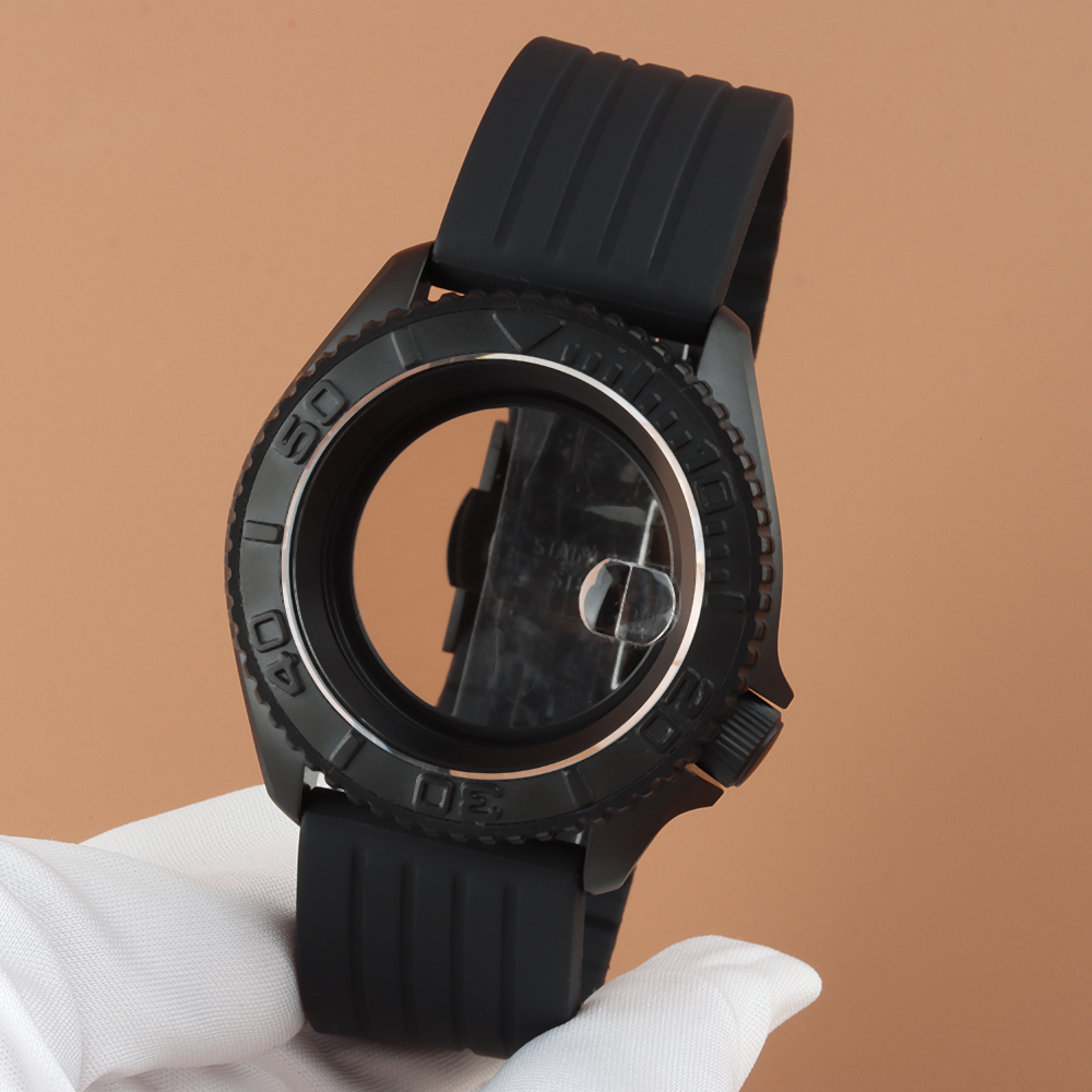 Black PVD 42mm Watch Case Rubb – обзор и цена Rubber Strap Diver