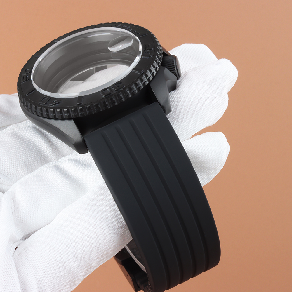 Black PVD 42mm Watch Case Rubb – обзор и цена Rubber Strap Diver
