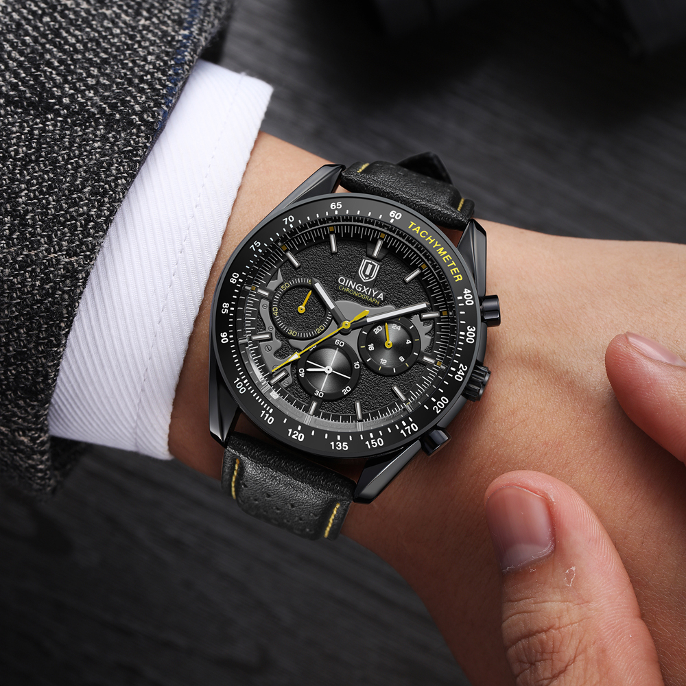 QINGXIYA Luxury Men's Watches  – обзор и цена Leather Watch Band Men