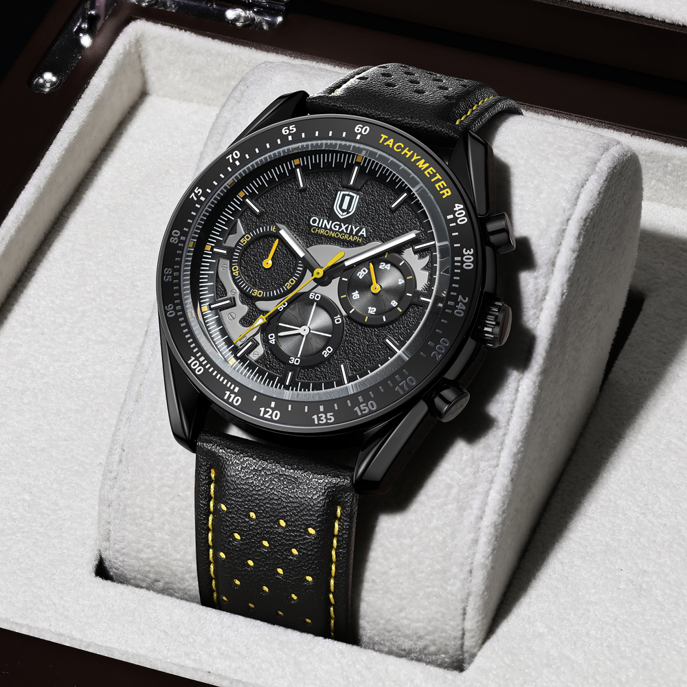 QINGXIYA Luxury Men's Watches  – обзор и цена Leather Watch Band Men