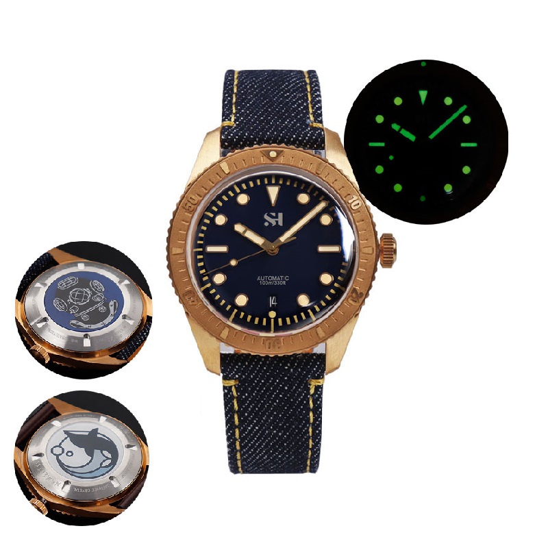 42mm Bronze Mens Watch Mechani – обзор и цена Canvas Strap Watch