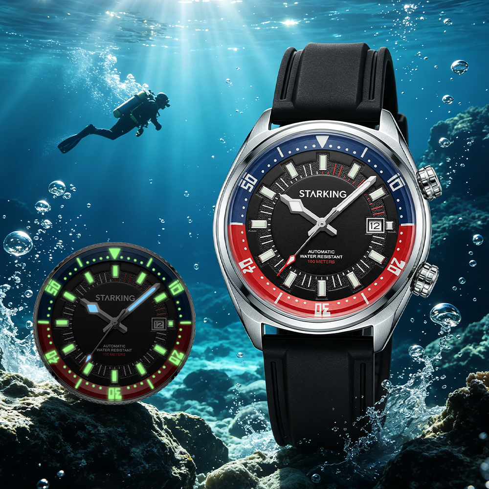 STARKING Men's Automatic 8215  – обзор и цена Rubber Strap Diver