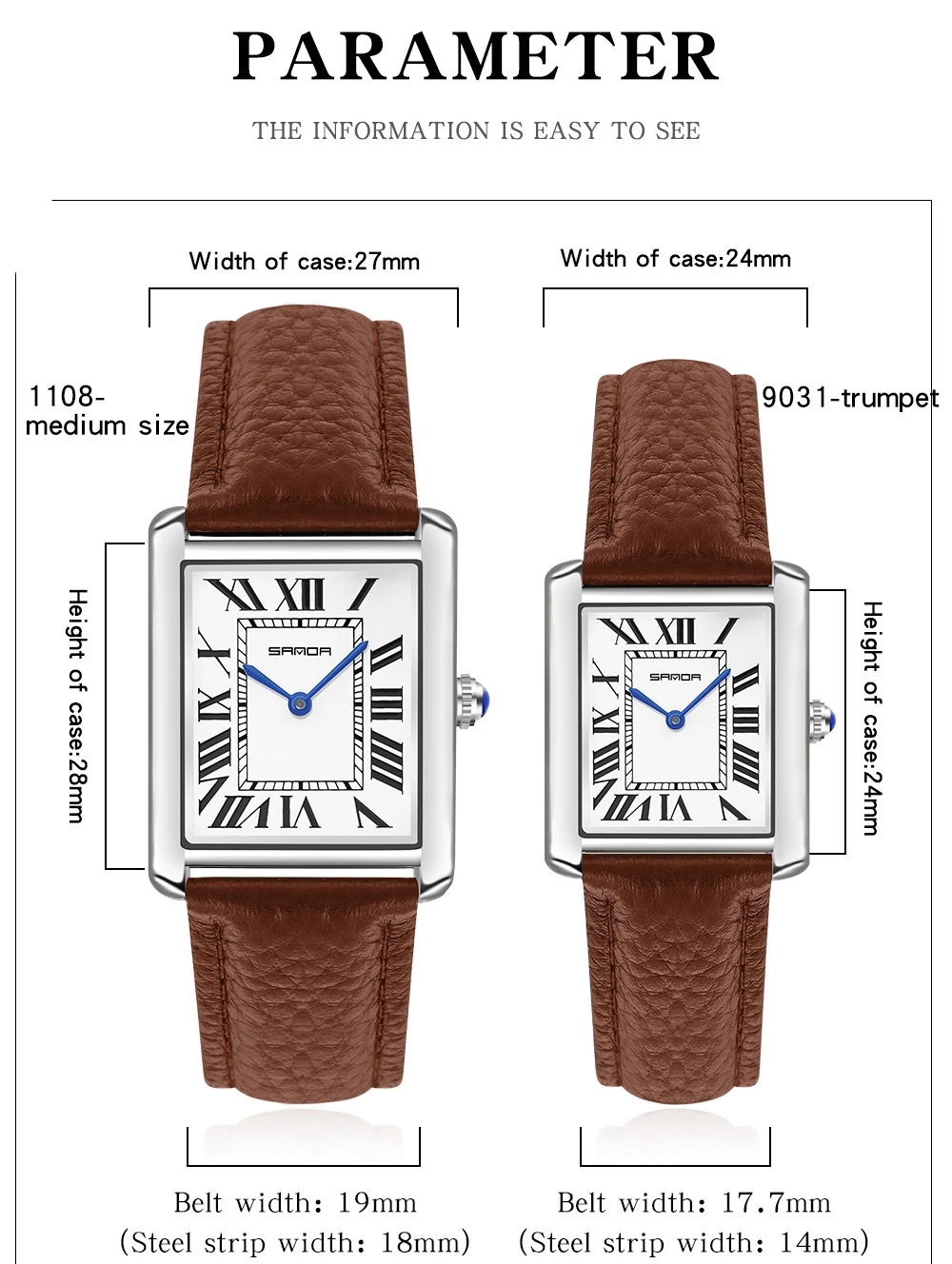 Sanda Rectangular Wrist Watche – обзор и цена Leather Watch Band Men