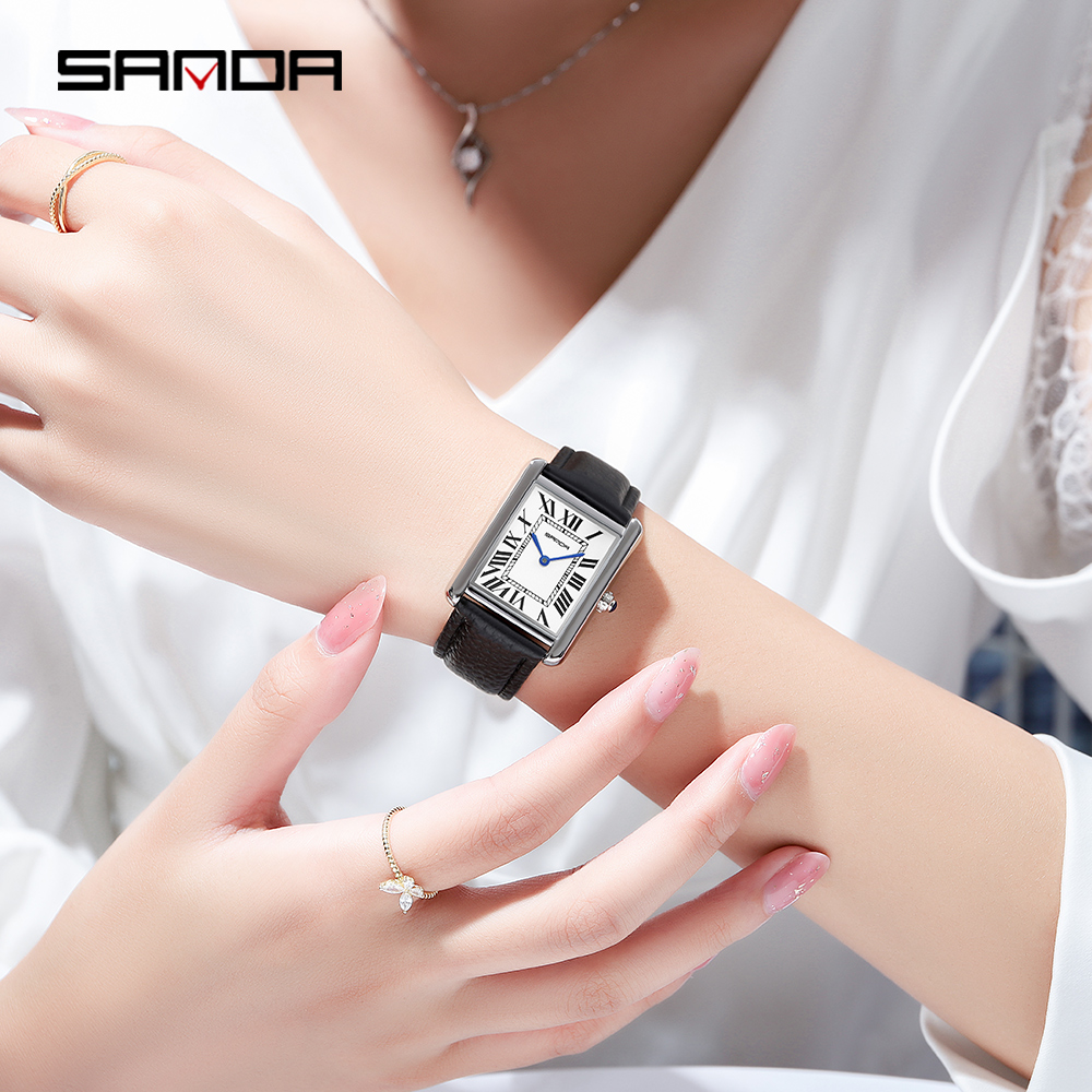 Sanda Rectangular Wrist Watche – обзор и цена Leather Watch Band Men