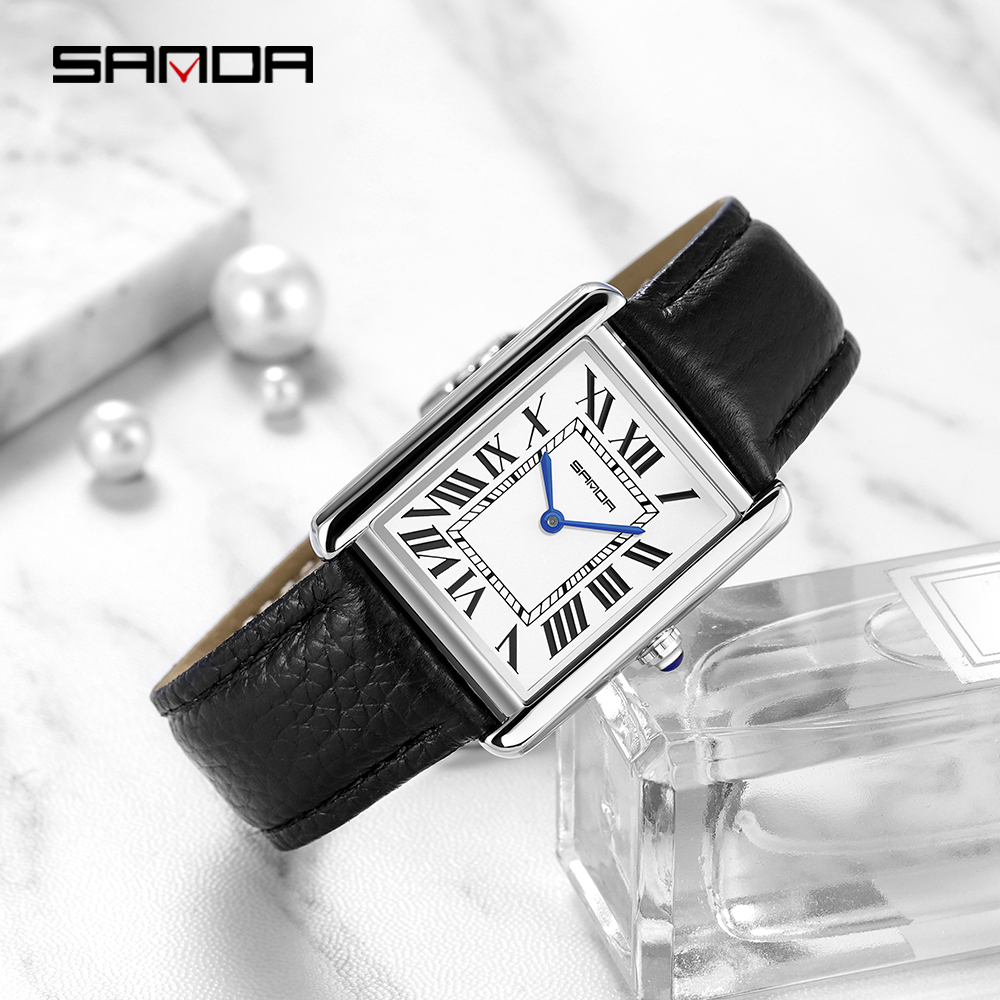 Sanda Rectangular Wrist Watche – обзор и цена Leather Watch Band Men