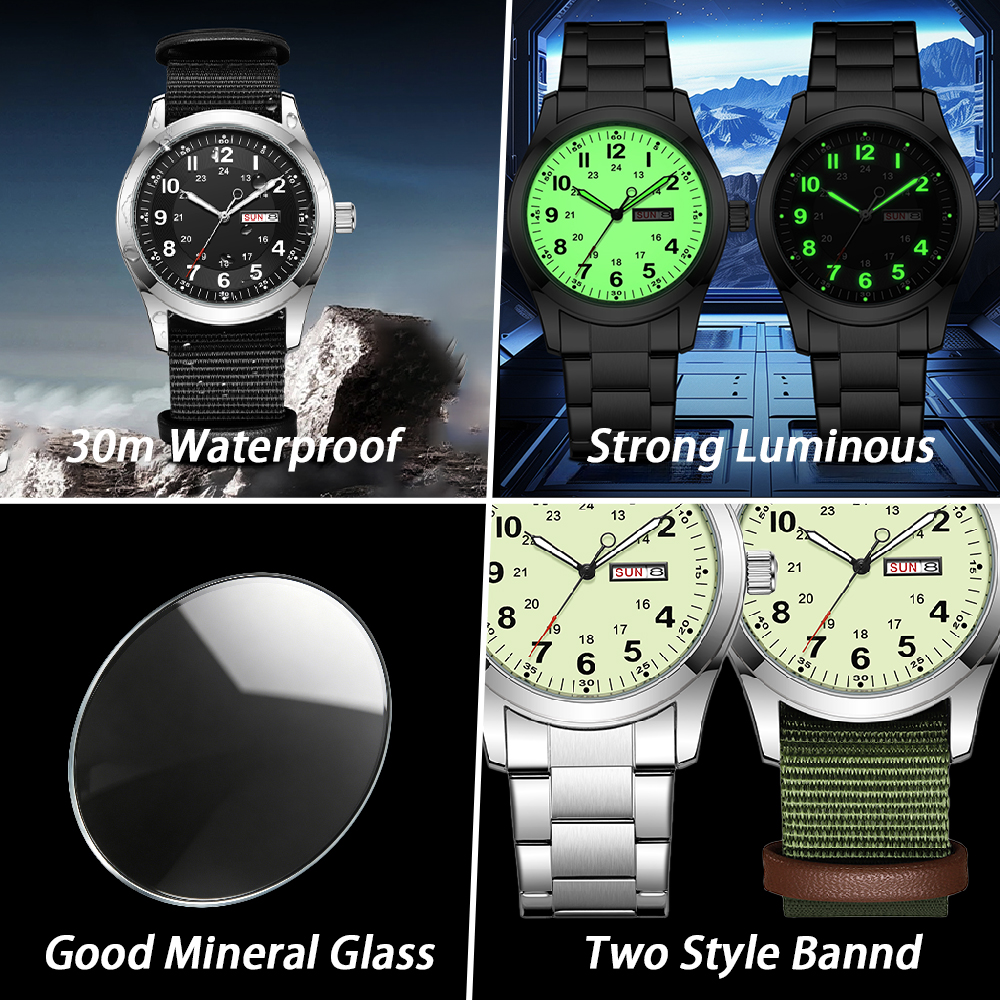 2026 Men's 42mm Watch Glow in  – обзор и цена Canvas Strap Watch